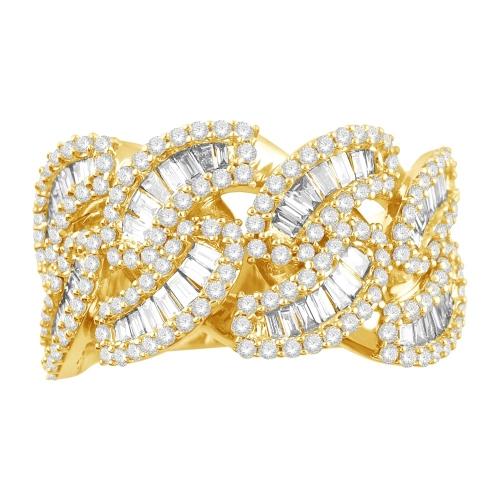 2.50CT. T.W. DIAMOND CUBAN-CUSTOM BAGUETTE RING IN 14K GOLD