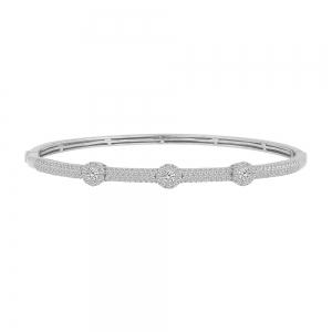 Novello Lab-grown Diamonds Bangle 1.25 Ct. T.w. in 14K White Gold