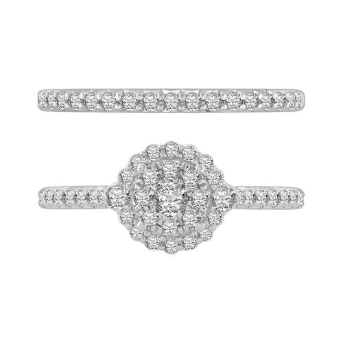 Novello Lab-grown Diamonds Bridal Set 0.75 Ct. T.w. in 14K White Gold