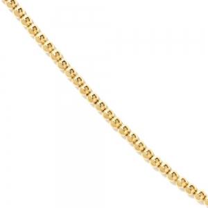 16 inch 2 mm Beads Chain Necklace In 14Kt Yellow Gold