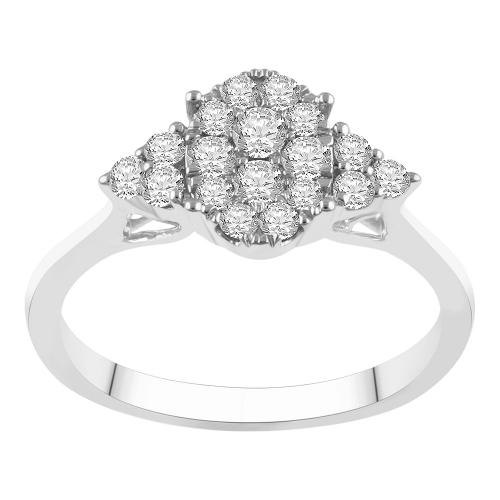 0.50CT. T.W. DIAMOND OVAL SHAPE PROMISE RING IN 10K GOLD