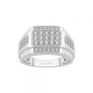Ultimate Value® Men's 5-row Pave with Shoulder Accents Diamond Statement Ring - 1 Ct. T.w. in 10K White Gold