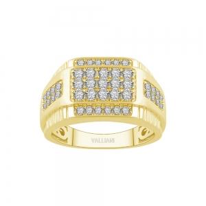 Ultimate Value® Men's 5-row Pave with Shoulder Accents Diamond Statement Ring - 1 Ct. T.w. in 10K Yellow Gold