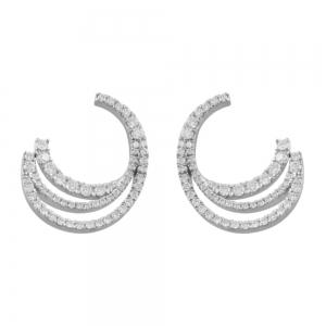 Ovani® Diamonds 3-layer Hoops 1.50 Ct. T.w. in 18K White Gold
