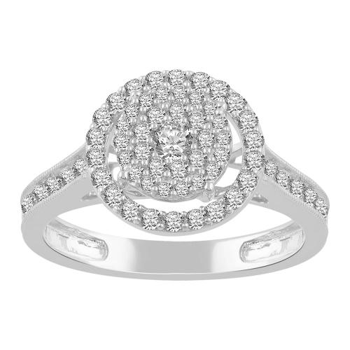 1.00CT. T.W. DIAMOND COMPOSITE HALO RING IN 10K GOLD