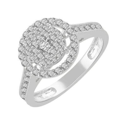 1.00CT. T.W. DIAMOND COMPOSITE HALO RING IN 10K GOLD