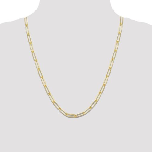 18 inch 2 mm Paper Clip Chain Necklace In 14Kt Yellow Gold