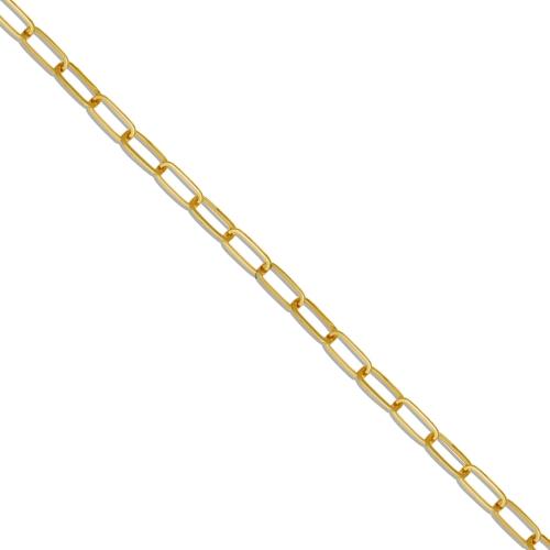 18 inch 2 mm Paper Clip Chain Necklace In 14Kt Yellow Gold