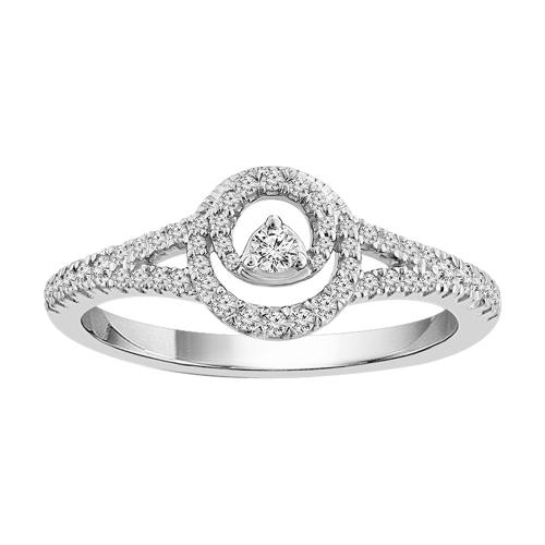 1/4 Ct. T.w. Diamond Round Halo Promise Ring In 10Kt White Gold
