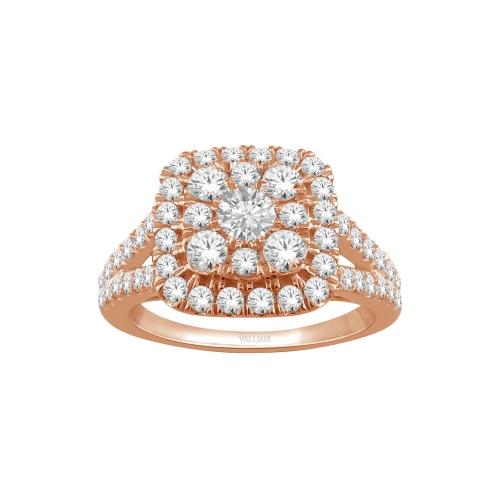 Ultimate Value® Composite Cushion Double Halo Split Shank Diamond Ring - 1 Ct. T.w. in 10K Rose Gold