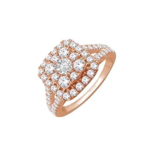 Ultimate Value® Composite Cushion Double Halo Split Shank Diamond Ring - 1 Ct. T.w. in 10K Rose Gold