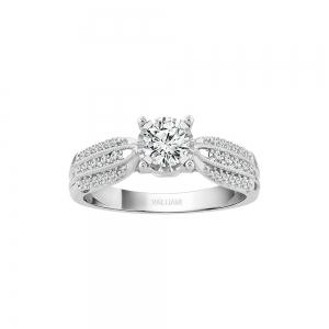 Diani® 3-row Round Solitaire Engagement Ring - 0.75 Ct. T.w. in 14K White Gold