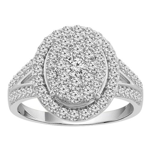 1.00CT. T.W. DIAMOND OVAL-HALO  COMPOSITE RING IN 10K GOLD