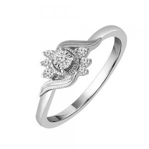 0.08 Ct. T.w. Diamond Promise Ring In 10Kt White Gold