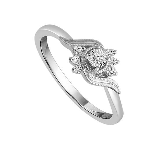 0.08 Ct. T.w. Diamond Promise Ring In 10Kt White Gold