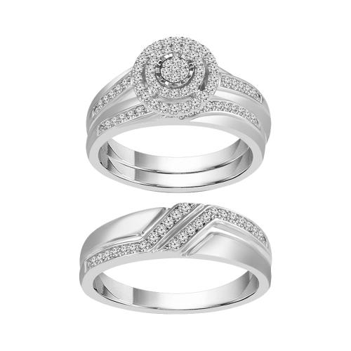 1/2 Ct. T.w. Diamond Trio Bridal Ring Set Ring In 14Kt White Gold