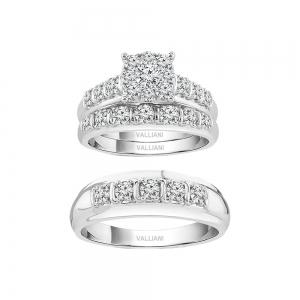 3/5 Ct. T.w. Diamond Trio Ring Set In 14Kt White Gold