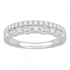 1/2 Ct. T.w. Diamond Wedding Ring Enhancer In 14Kt White Gold