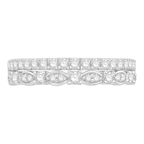 1/2 Ct. T.w. Diamond Wedding Ring Enhancer In 14Kt White Gold