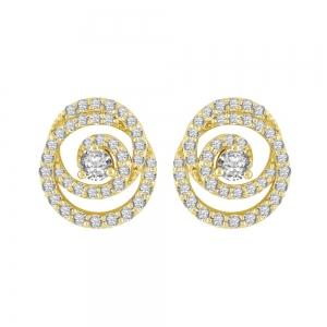 Ovani® Diamonds Double Circle Studs 0.50 Ct. T.w. in 22K Yellow Gold