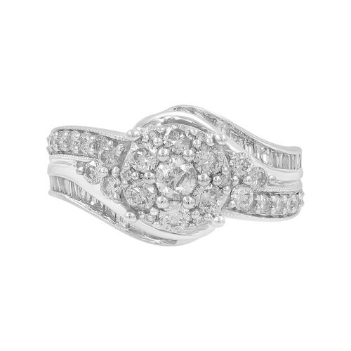 Everlasting Love® Cluster Bypass Diamond Fashion Ring - 1.60 Ct. T.w. in 14K White Gold