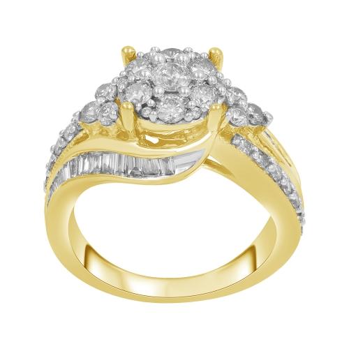 Everlasting Love® Cluster Bypass Diamond Fashion Ring - 1.60 Ct. T.w. in 14K Yellow Gold