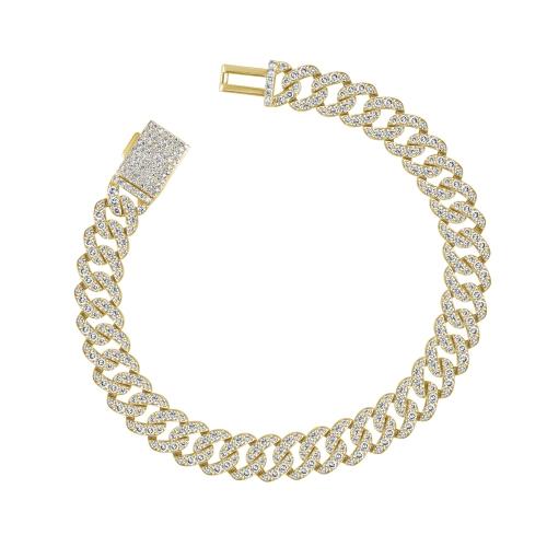 Novello Lab-grown Diamonds Cuban Link Men's Bracelet 5.90 Ct. T.w. in 14K Yellow Gold