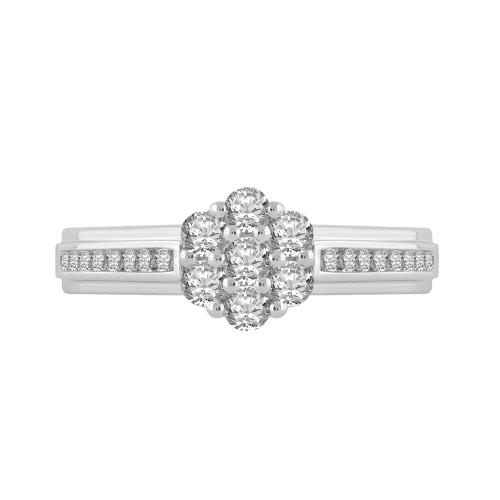 3/4 Ct. T.w. Diamond Trio Bridal Ring Set In 14Kt White Gold