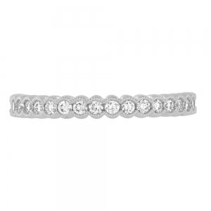 Diani® 19-stone Milgrain Bezel Anniversary Ring - 0.33 Ct. T.w. in 14K White Gold