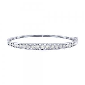 Diani® 27-stone Channel-set Illusion Bangle - 1.25 Ct. T.w. in 14K White Gold