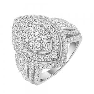 Diamond Marquise Double Halo Composite Ring in 14KT White Gold (2.00 Ct. T.W.)