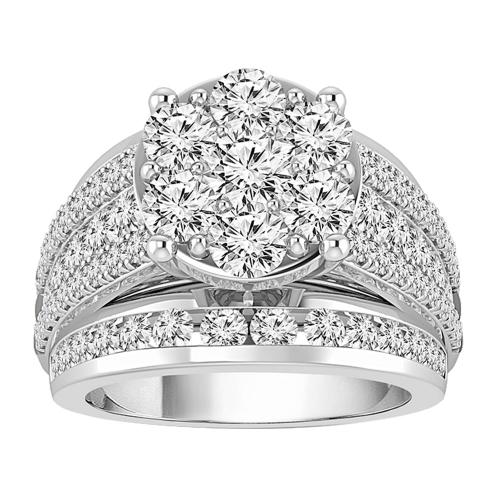 Novello collection's Lab Grown Composite Ring in 14KT White Gold (3.08 Ct. T.W.)