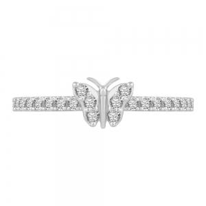 Novello Lab-grown Diamonds Butterfly Promise Ring - 0.33 Ct. T.w. in 10K White Gold