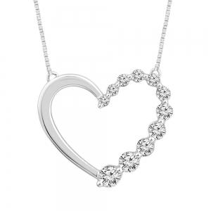 1/2 Ct. T.w. Lab-grown Diamond Heart Necklace Novello In 14Kt White Gold