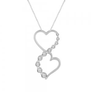 0.35 CT T.W. Diamond Heart-shaped Infinity Pendant In 10KT White Gold