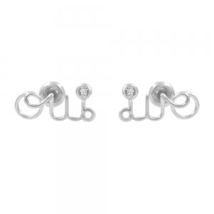 0.1 Ct. T.w. Diamond Round Oui Stud Earrings In 10Kt White Gold