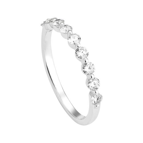 Novello Lab-grown Diamonds 9-stone Wedding Band - 0.33 Ct. T.w. in 10K White Gold