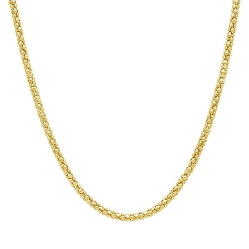 18 inch Popcorn Chain Necklace In 14Kt Yellow Gold