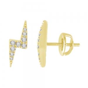 Novello Lab-grown Diamonds Lightning Bolt Earrings 0.16 Ct. T.w. in 10K Yellow Gold