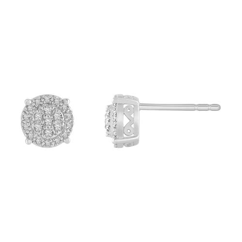 "Novello-Collection" 0.25CT. T.W. LABGROWN DIAMOND FLOWER STUDS EARRINGS IN 10K GOLD