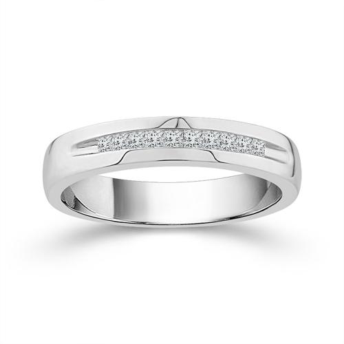 Ovani® Lab-grown Diamonds 10-stone Princess-cut Channel-set Band 0.25 Ct. T.w. in 18K White Gold