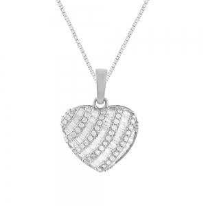 1.00CT. T.W. BAGUETTE HEART PENDANT IN 14KT GOLD