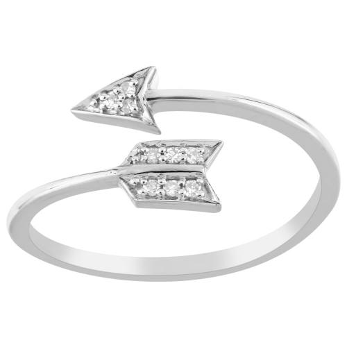 0.05 Ct. T.w. Cupid's Arrow Ring Ring In 10Kt White Gold