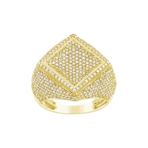 2.25 Ct. T.w. Multi-Diamond Hip Hop Rapper Men Fashion Ring In 10Kt Yellow Gold