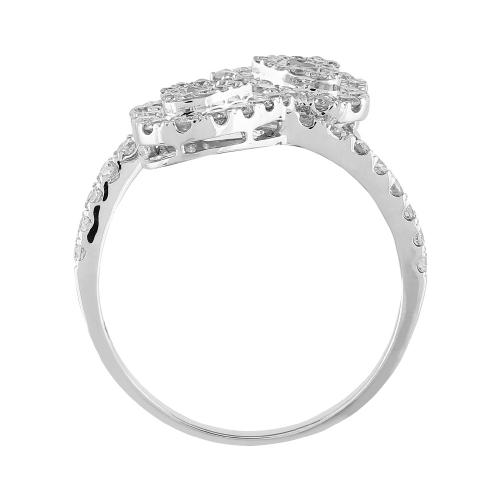 Double Heart Baguette Ladies Ring in 10K Gold (1.00 Ct. T.W.)