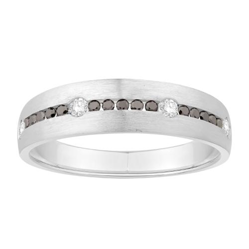 Ovani® Diamonds RBC Bezel and Channel-set Men's Wedding Band 0.33 Ct. T.w. in 14K White Gold