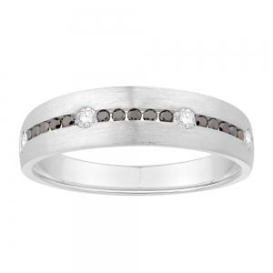 Ovani® Diamonds RBC Bezel and Channel-set Men's Wedding Band 0.33 Ct. T.w. in 14K White Gold