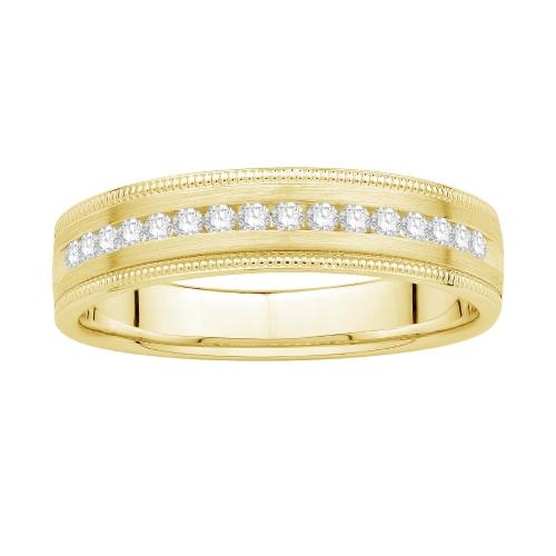 Ovani® Diamonds Milgrain RBC Channel-set Men's Wedding Band 0.25 Ct. T.w. in 18K Yellow Gold