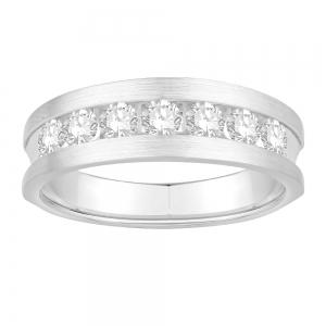 Ovani® Diamonds 7-stone RBC Channel-set Men's Wedding Band 1 Ct. T.w. in 18K White Gold