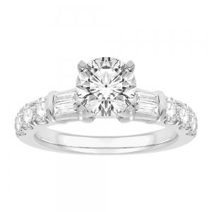 Ovani® Diamonds Cubic Zirconia RBC Semi-mount Ring 0.90 Ct. T.w. in 18K White Gold